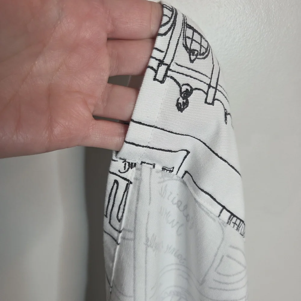 Nicole Miller Home Paris Eiffel Tower Rod Pocket Curtain Panel Black White